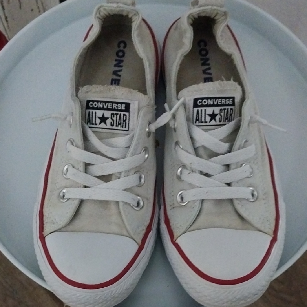 Converse White and Red All Star Sneakers